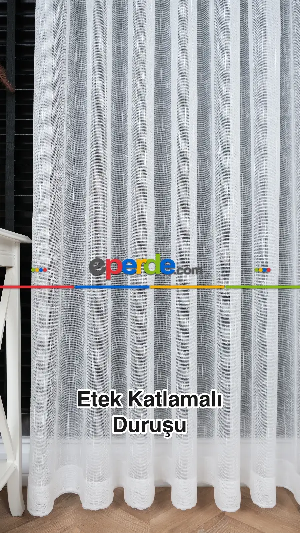 Natural Keten Tül Birinci Kalite İplikten Özel Üretilmiştir, Kurşunlu-katlamalı Etek, Standart Kanun Pile-es Pile-amerikan Pile-kuşgözü Seçeneğiyle