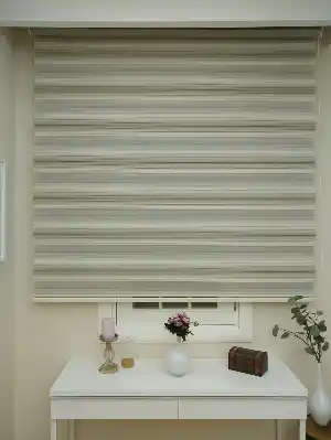 Mutfak - Zebra Perde - Bej Degrade Renk Geçişli Pileli Zebra Perde- Krem-bej-sütlü Kahve