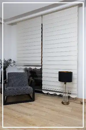 Yüzde 40 İndirimli Fiyat- Ekru Ve Beyaz Bambu Zebra Perde- Beyaz-ekru