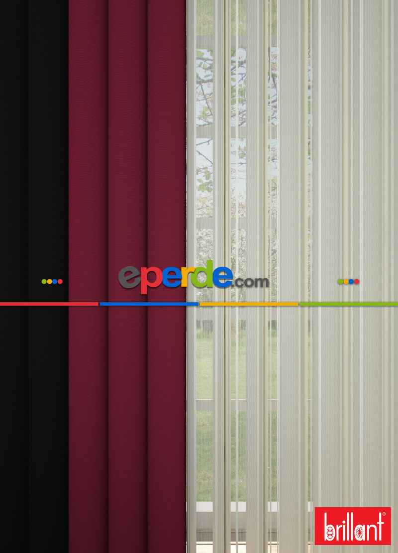 Brillant Akıllı Tül Siyah-kırmızı Perde Tül Dikey Zebra Perde Düz 1. Kalite