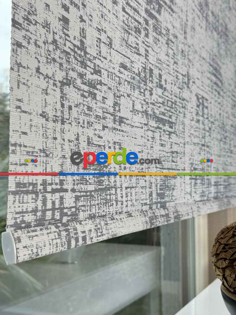 Mutfak Jakar Dokuma Stor Perde, Standart Metal Kasalı Yüksek Kalite Kornişe Kolay Montaj Seçenekli