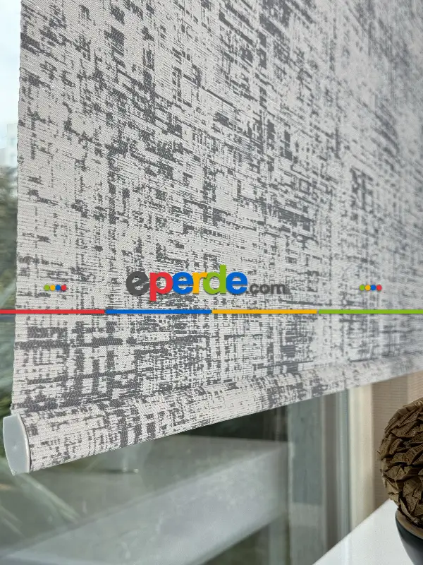 Salon Jakar Dokuma Stor Perde, Standart Metal Kasalı Yüksek Kalite Kornişe Kolay Montaj Seçenekli