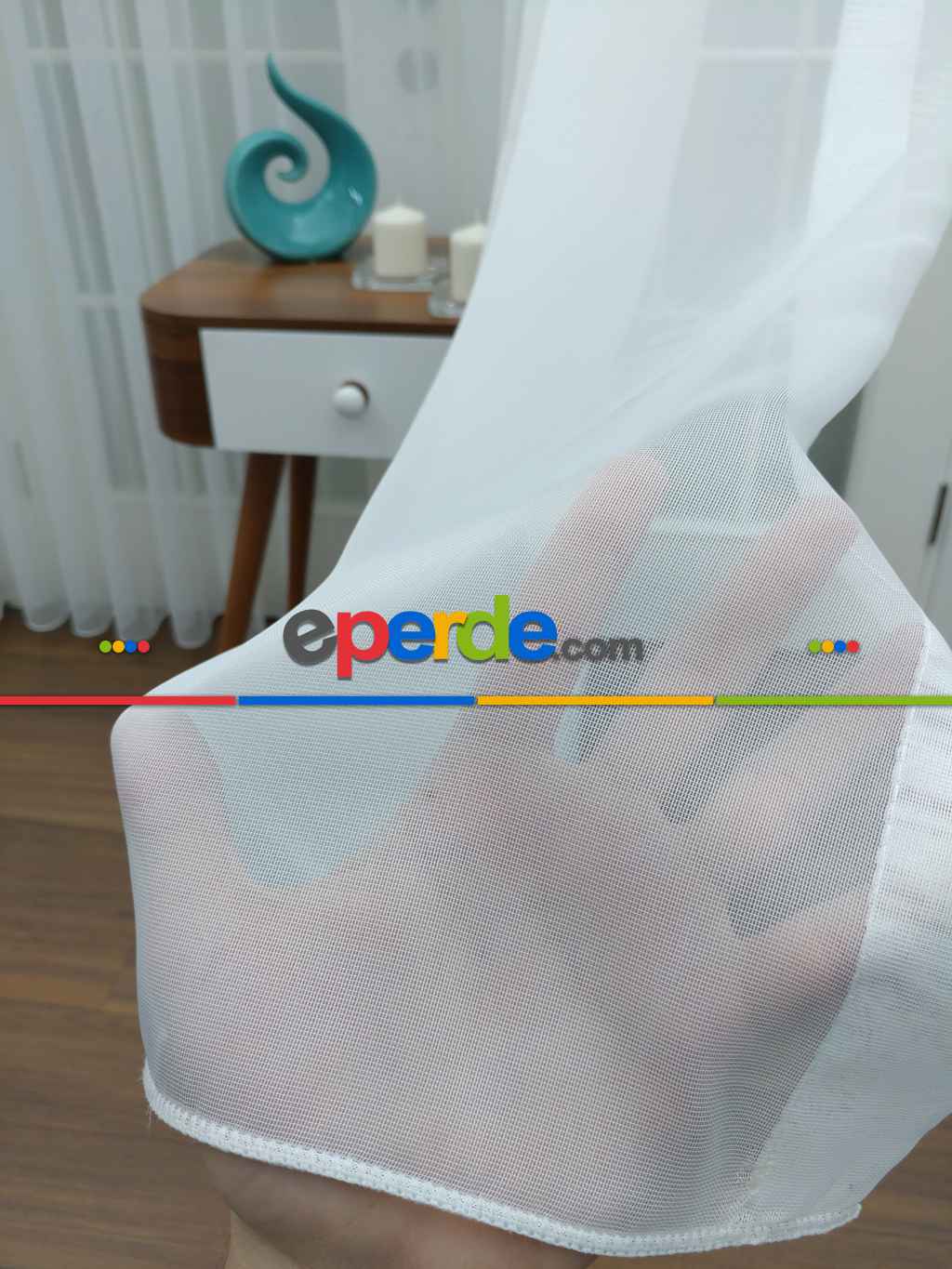 Perdeks Home Tül Perde 11 Lux Series- Ekru - Kurşunlu Tül