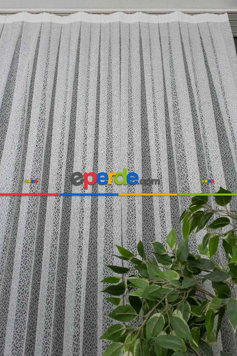 Mutfak Tül Perde - Spor Desenli Fransız Danteli Örme Tül Perde