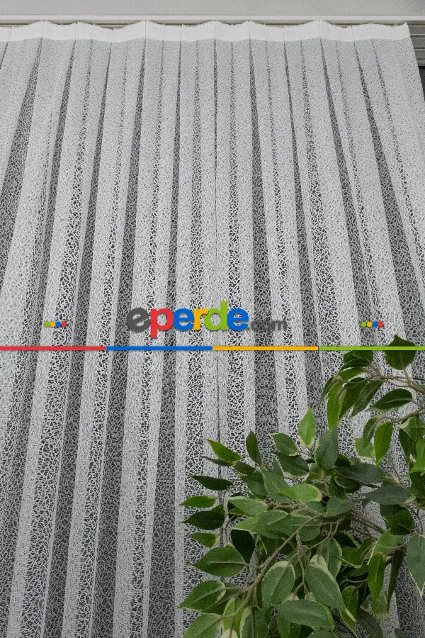 Mutfak Tül Perde - Spor Desenli Fransız Danteli Örme Tül Perde