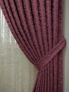 Koyu Gül Duz Jakar Fon Perde (180)- Gül Kurusu