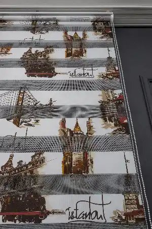 Zebra Perde- İstanbul Baskılı Zebra Perde
