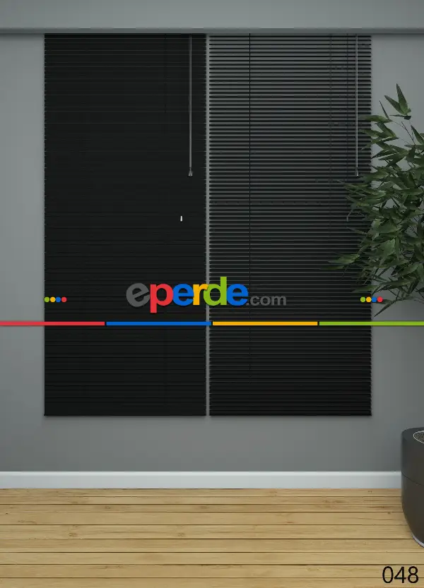 Siyah - Alüminyum Jaluzi Perde - Kalınlığında