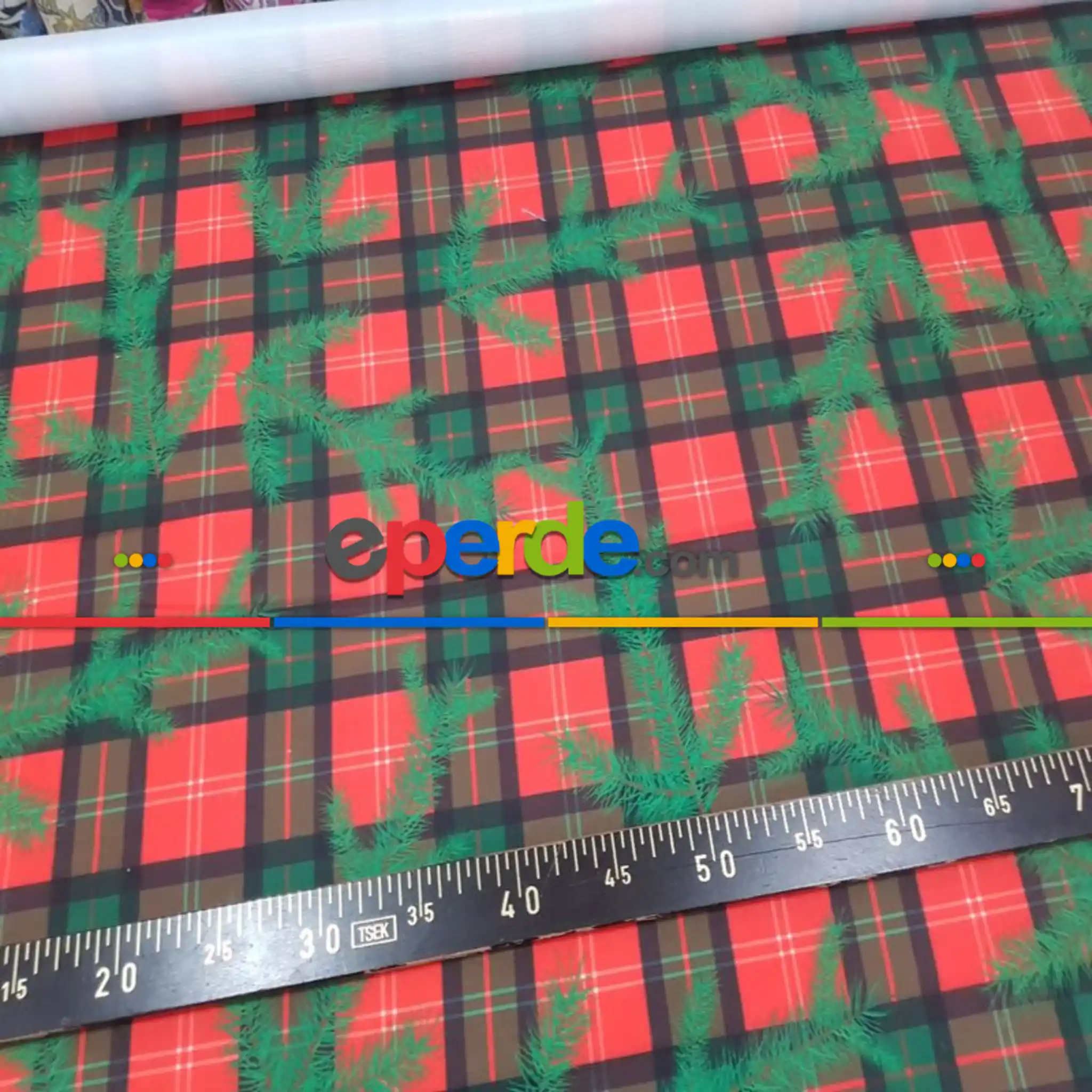 Çam Ekose Desenli Fon Perde Evm880 Kumaşı Kalındır Duck Bezi Değildir-  Çok Renkli 2