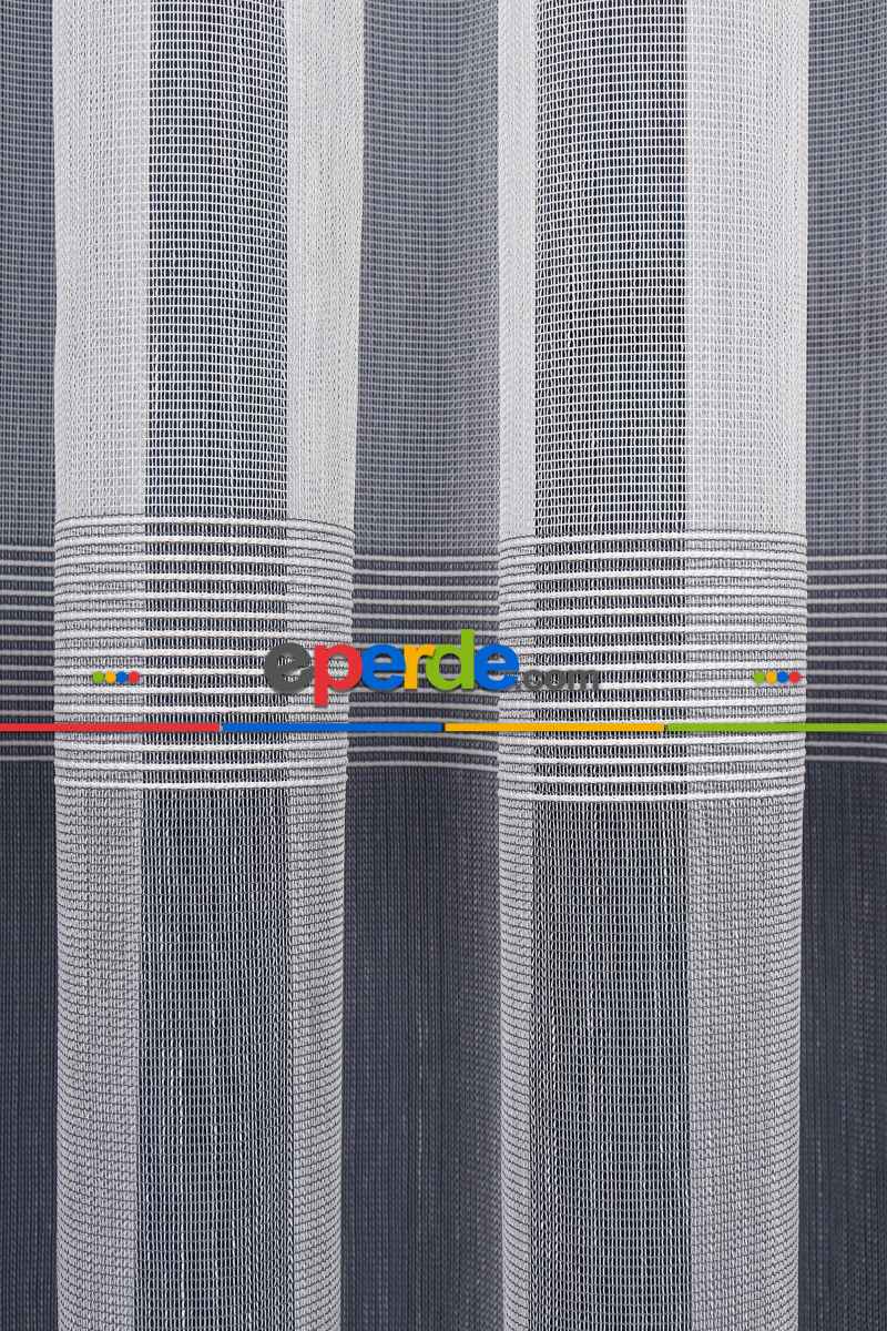 Salon Tül - Palermo Düz Tül Perde Ekru-antrasit Gri