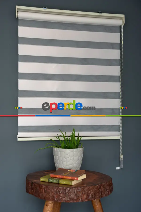 Halim Perdesan Ba-06 Pudra Renk Etekli Veya Eteksiz Zebra Stor Perde