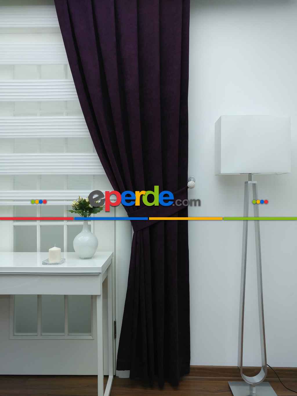 Mürdüm - Düz Fon Perde- Mürdüm