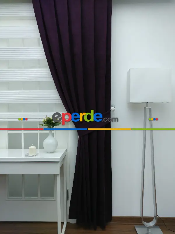 Mürdüm - Düz Fon Perde- Mürdüm