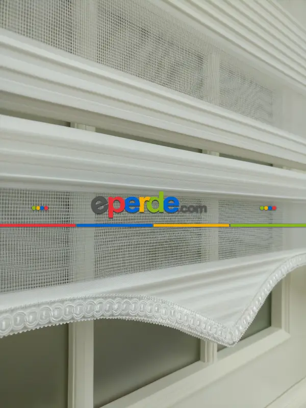 Yatak Odası - Zebra Perde - Dar Pileli Zebra Perde- Ekru