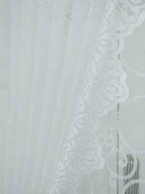 Düz Tül Fon Perde- Ekru