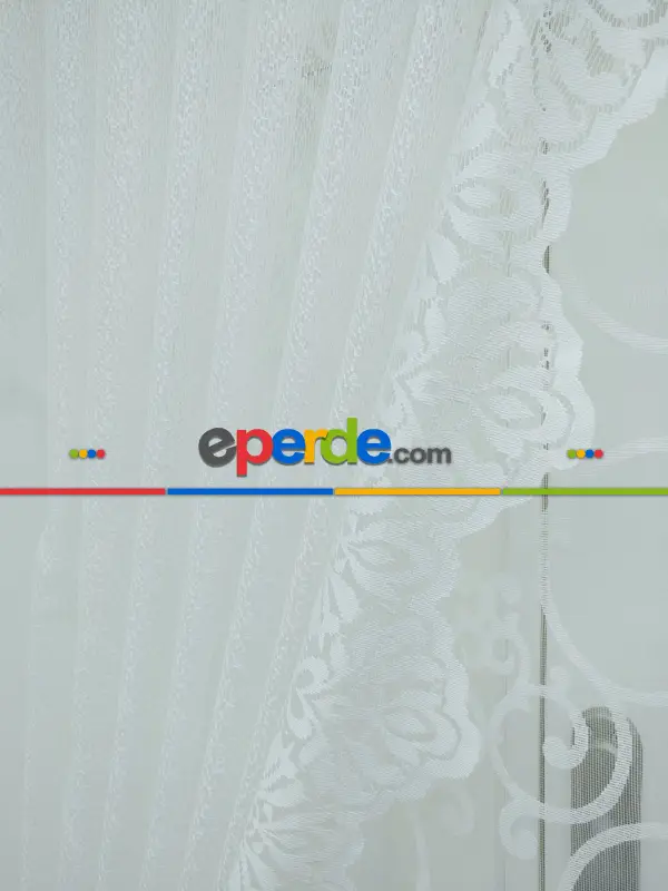 Düz Tül Fon Perde- Ekru