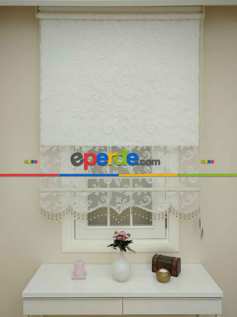 Yatak Odası - Çiftli Sistem Tül Stor Perde Ve Stor Perde- Ekru