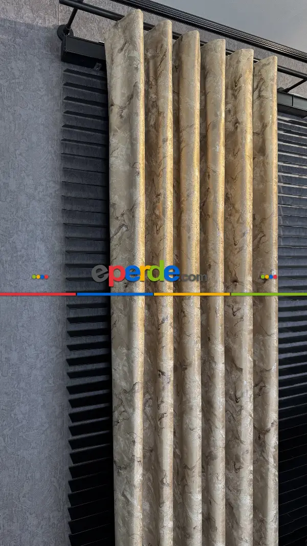 Bej İthal Kadife Fon Perde