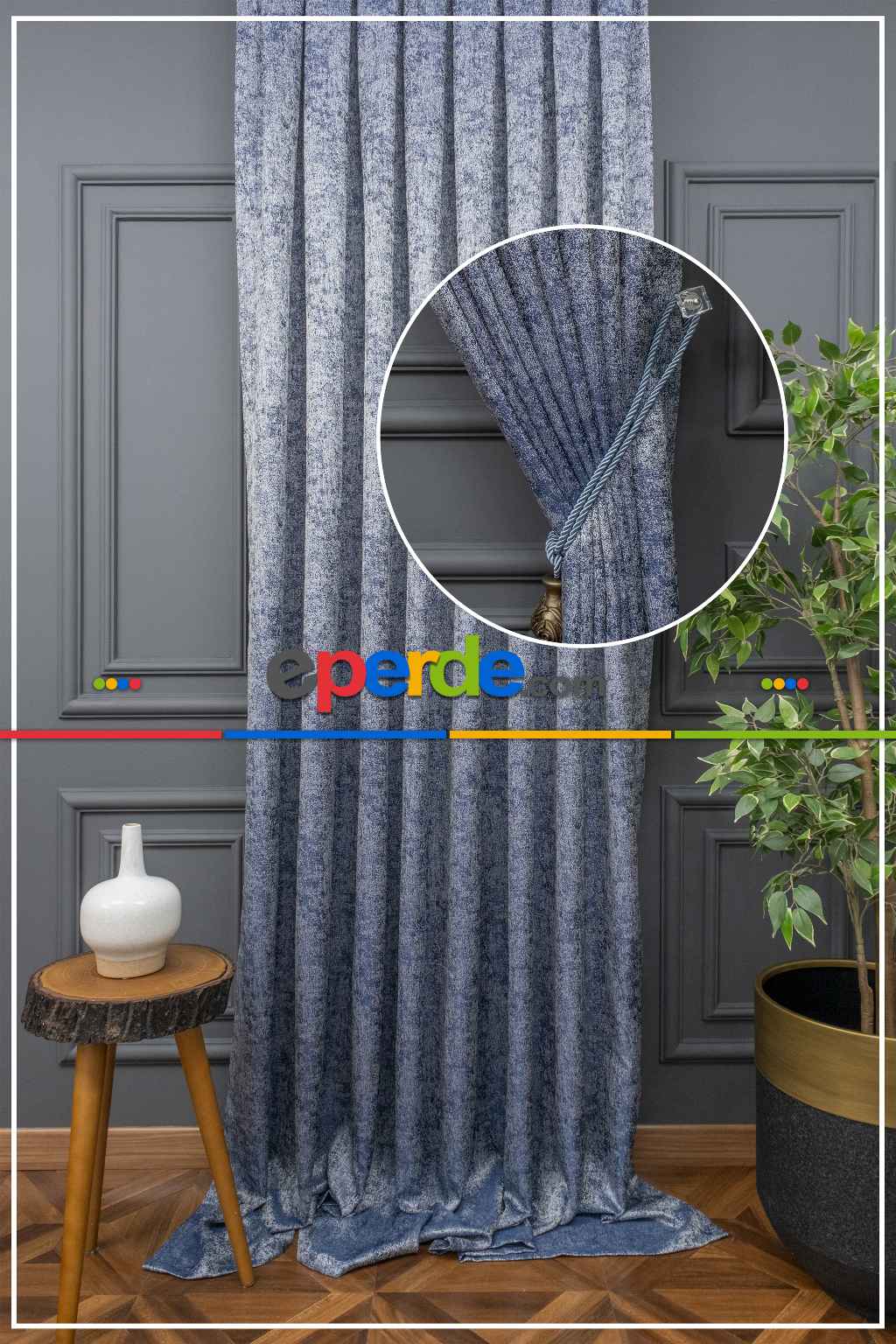 Desenli Jakar Fon Perde