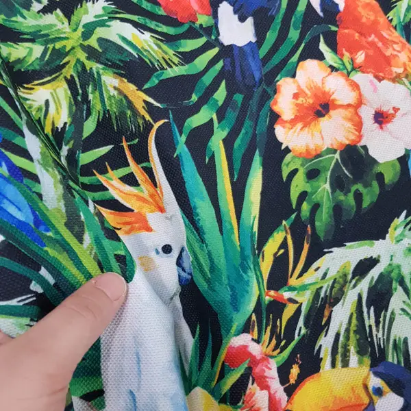 Tropikal Desenli Fon Perde K498 T - Kumaşı Kalındır Duck Bezi Değildir.- Yeşil-Çok Renkli