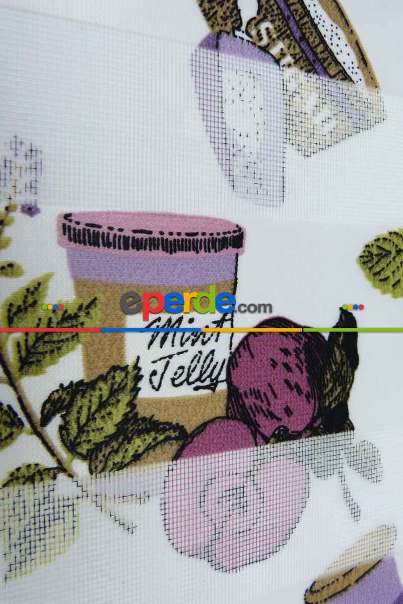 Mutfak Zebra Perde- Eflatun