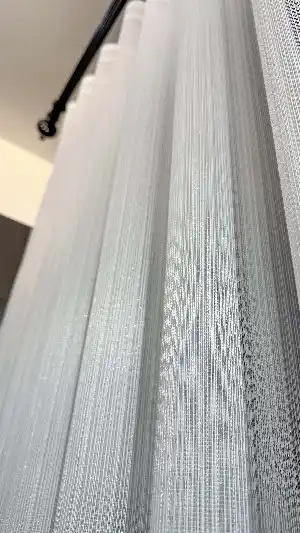 Vakko Simli Zincir Çizgili Tül Perde, Premium Seri Ağır Gramajlı