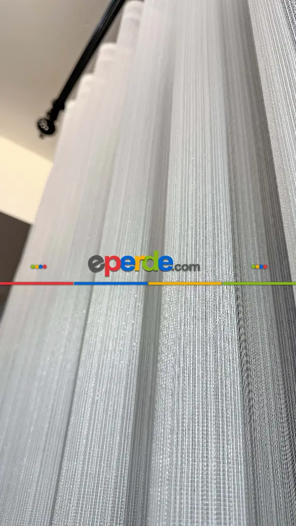 Vakko Simli Zincir Çizgili Tül Perde, Premium Seri Ağır Gramajlı