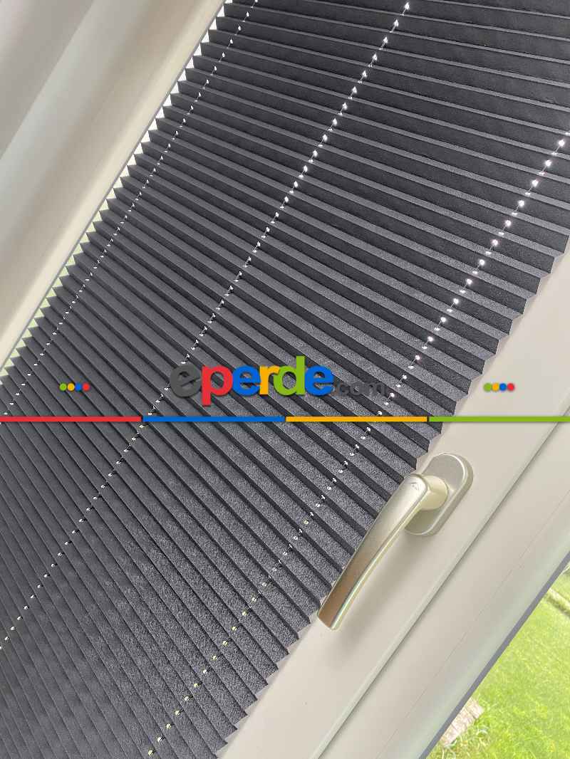 Mutfak - Plisel Perde, Füme Blackout Serisi Cam Balkon Perdesi 1. Kalite Matkapsız Montaj Yaylı Sistem