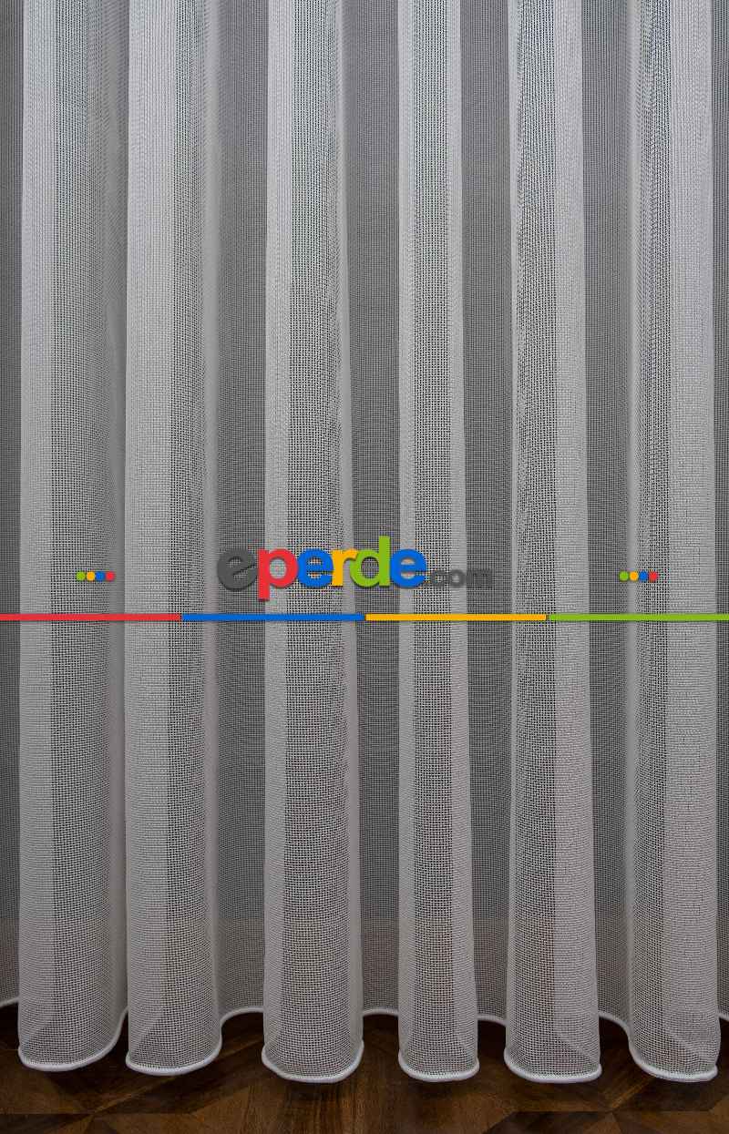 Salon Tül - Krem Renkli Kedi Tırmalamalarına Dayanaklı Tül Perde