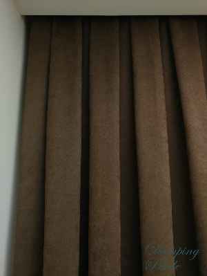 Koyu Kahve Düz Fon Perde Hazır Dikili 1 Takım (2 Kanat)- Kahve Koyu-Kahve Venge
