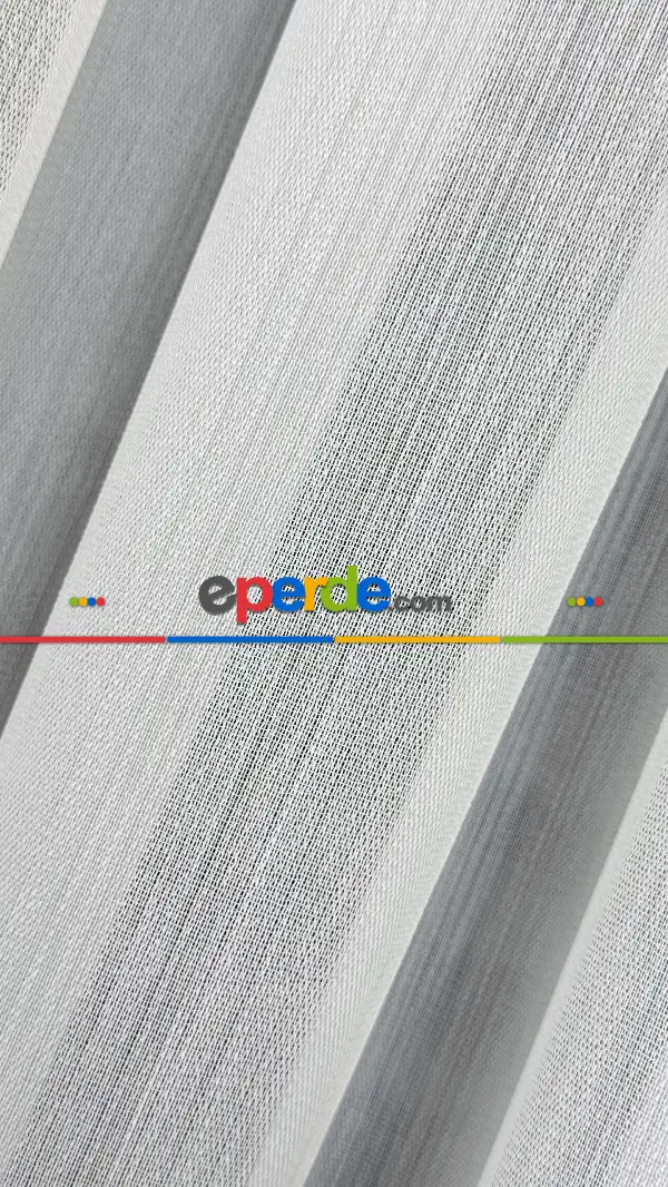 Ekru Bambu Büzgülü Ekstraforlu Tül Perde