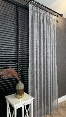 Gri, Keten, Büzgülü Ekstraforlu, Düz Tül Perde