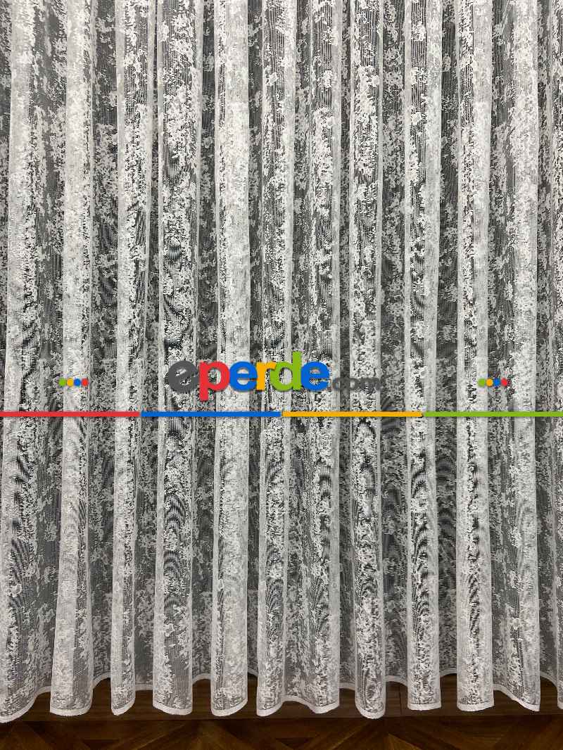 Mutfak - Salon Yatak Odası Fransız Dantel 2021 Tül Perde- Ekru