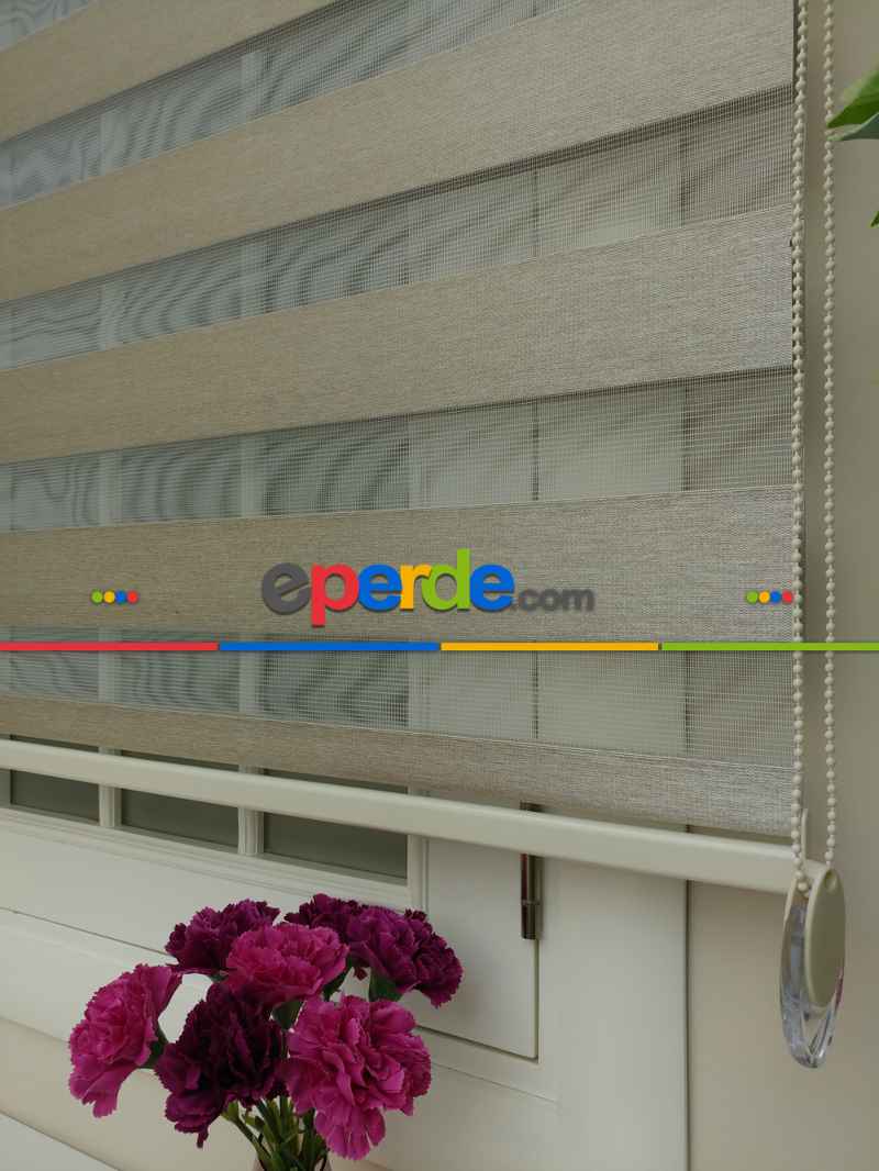 Mutfak - Zebra Perde -karartma Blackout Zebra (kalın Doku Zeminli)- Bej