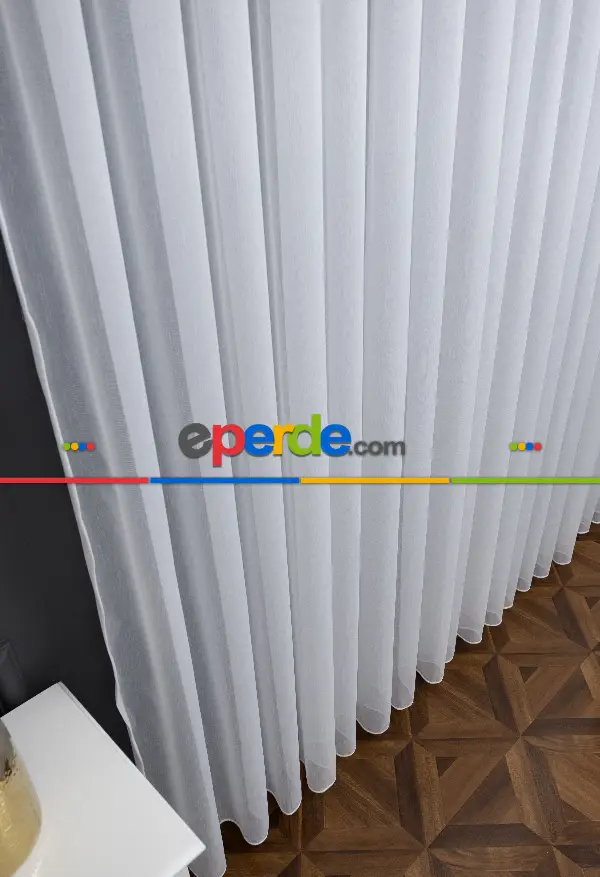 Salon Tül Modelleri - Lüx Ttm Bambu Tül Dökümlü Tül Ekru