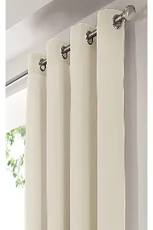 Krem Perde Kuşgözü Rustik Perde Halka Kuşgözü Boru İçin Perde