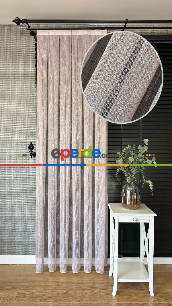 Bebek Odası Tül Perde - Pudra Pembe Şantuk Keten Düz Tül Perde - Premium Kalite Serisidir.