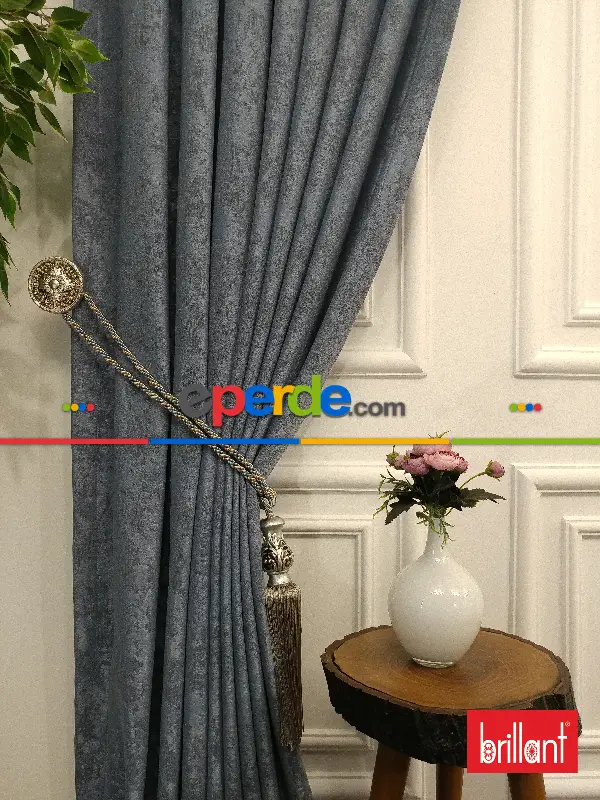 Brillant Jakar Fon Gri Renk Düz Fon Perde - Gri-füme-antrasit