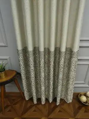 Modern Pano Fon Perde Bantlı Çift Renk - 501- Kahve Venge-kahve