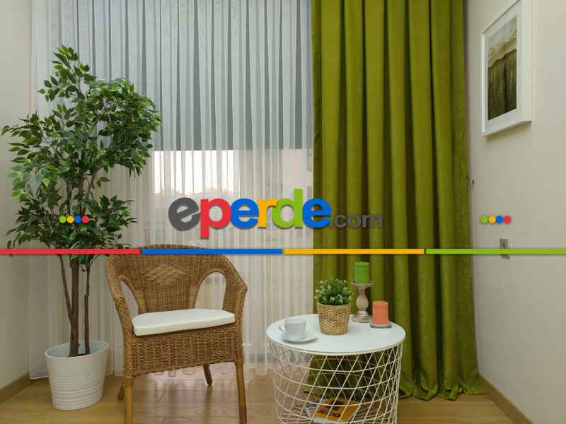 Soft Fıstık Yeşili Fon Perde Geniş En (285)- Fıstık Yeşili