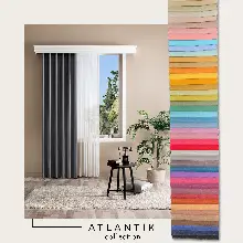 Bebek Odası Düz Atlantik Fon Perde 22 Farklı Renk Dökümlü ( Özel Ölçü Sipariş )