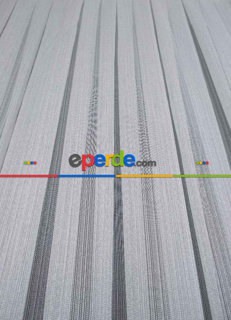 Mutfak Tül - Çizgili Beyaz Tül - Yüksek Kalite