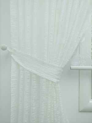 Desenli Tül Fon Perde- Ekru