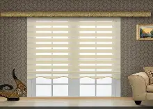 Geniş Krem Plise Zebra Perde- Krem