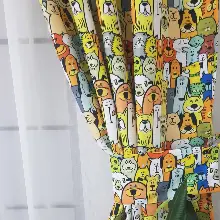 Hayvan Desenli Fon Perde K732 Kumaşı Kalındır Duck Bezi Değildir.- Yeşil-Mavi-Kahverengi-Sarı-Beyaz