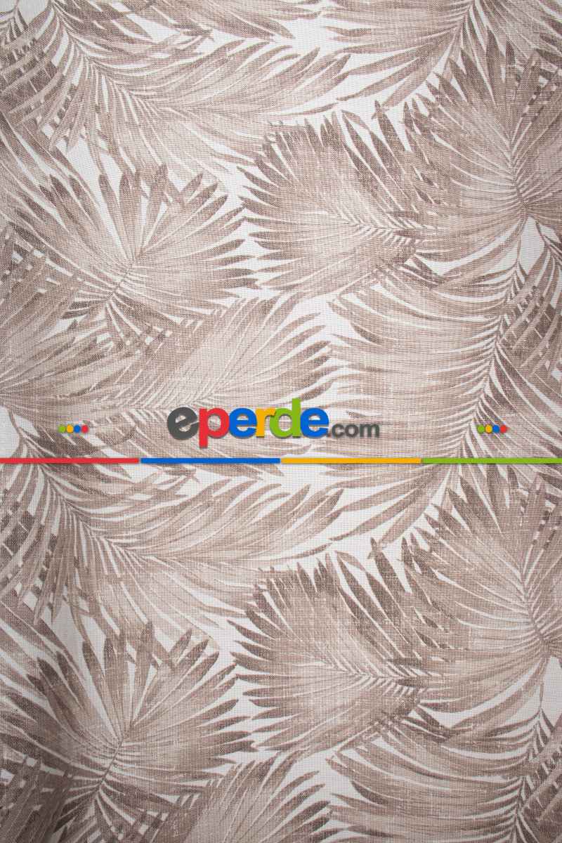 Tropikal Yaprak Desenli Fon Perde(leke Tutmaz)- Çok Renkli 2