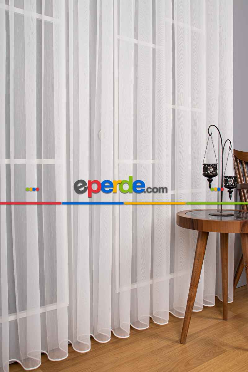 Salon Tül Perde - Hafif Keten Armür Tül Kampanyalı Fiyat !! Ekru Renk Kırık Beyaz- Ekru