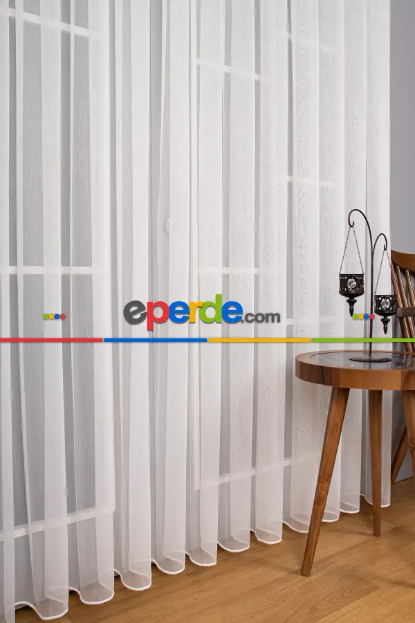 Salon Tül Perde - Hafif Keten Armür Tül Kampanyalı Fiyat !! Ekru Renk Kırık Beyaz- Ekru