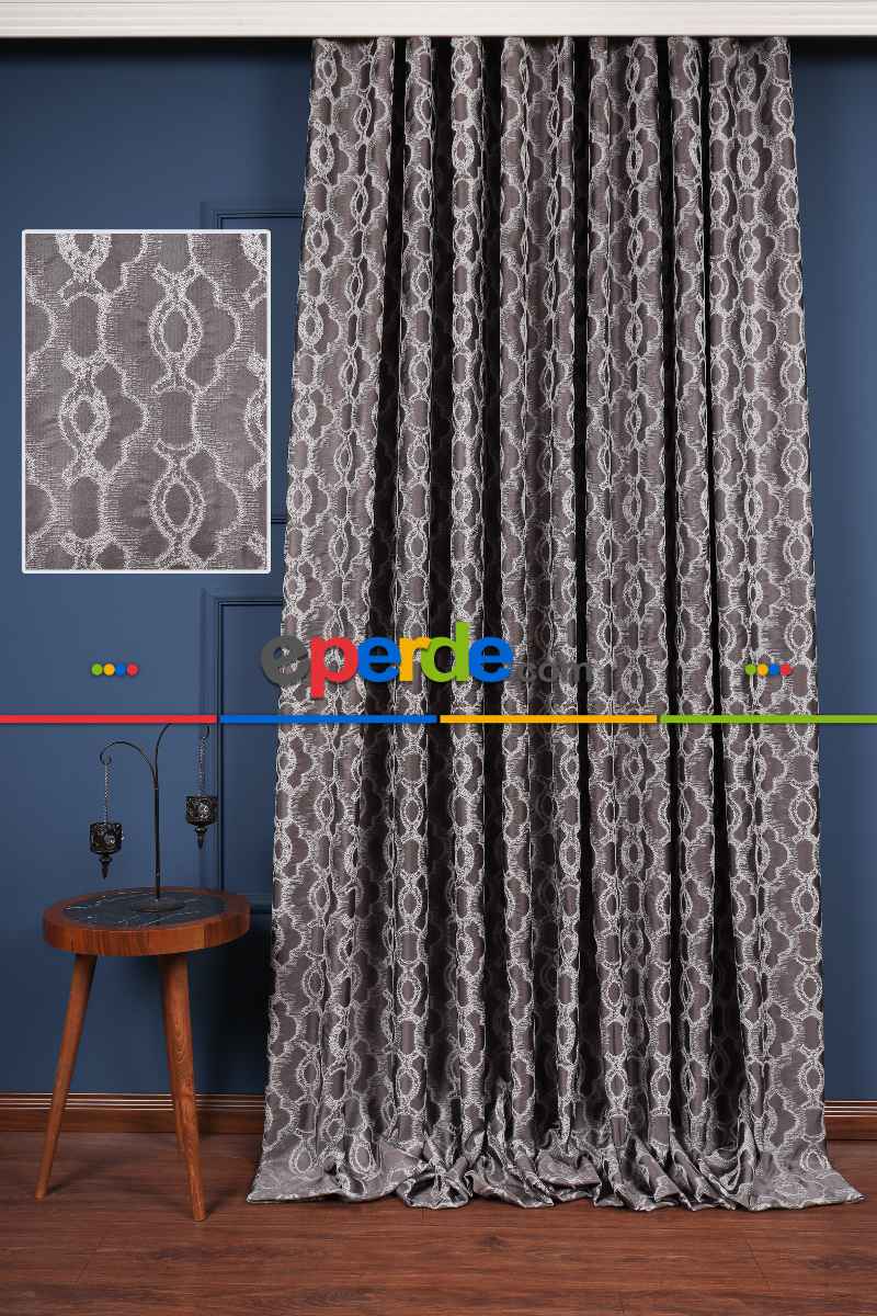 Yatak Odası Fon Perde - S Pile Dökümlü Jakar Dokuma Fon Perde