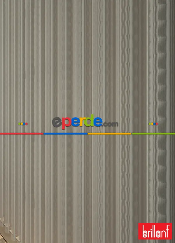 Brillant Akıllı Tül Perde Açık Kahverengimsi Gri Renkli Tül Dikey Zebra Perde Düz 1. Kalite